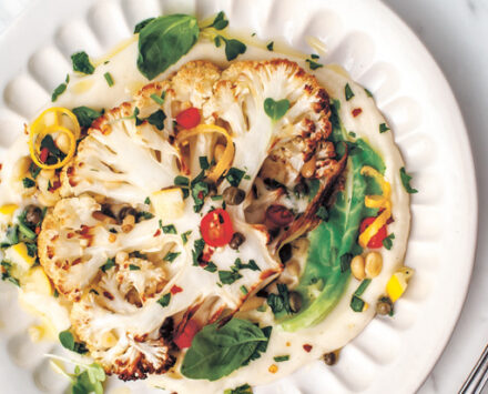 Cauliflower Steaks with Lemon Salsa Verde