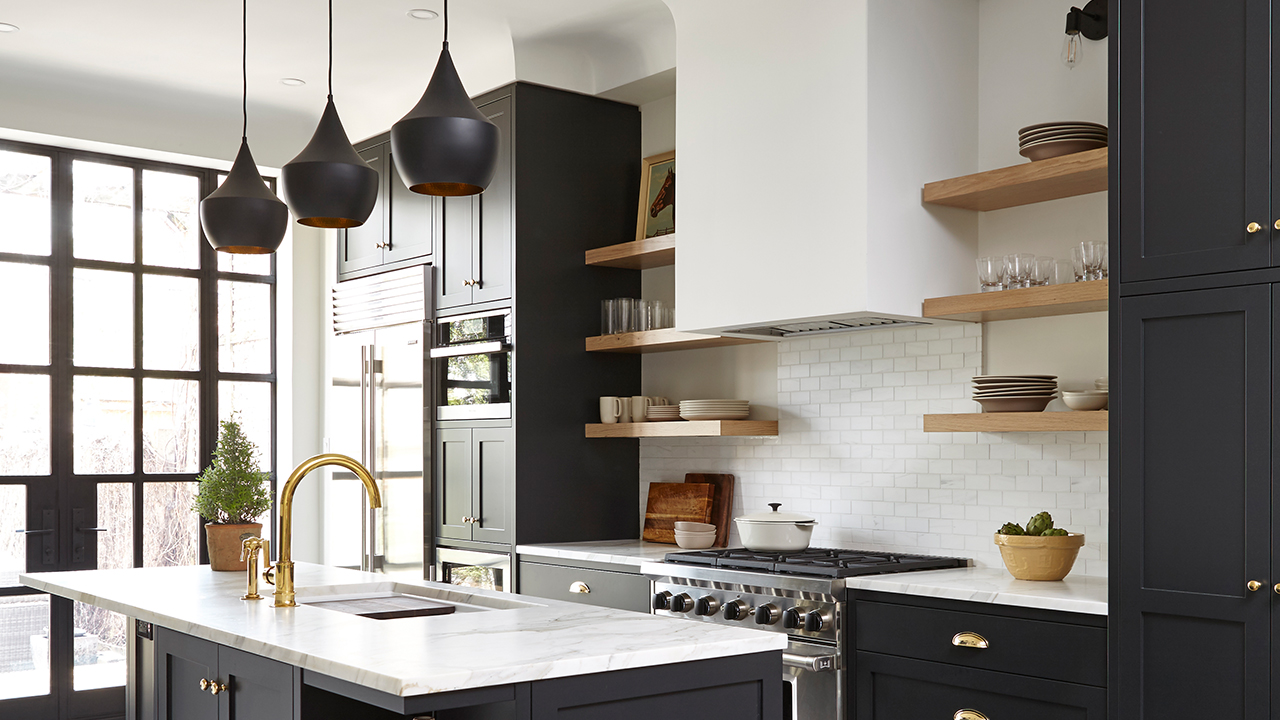 House & Home - Modern Makeover: A High-Contrast Black & Brass Kitchen