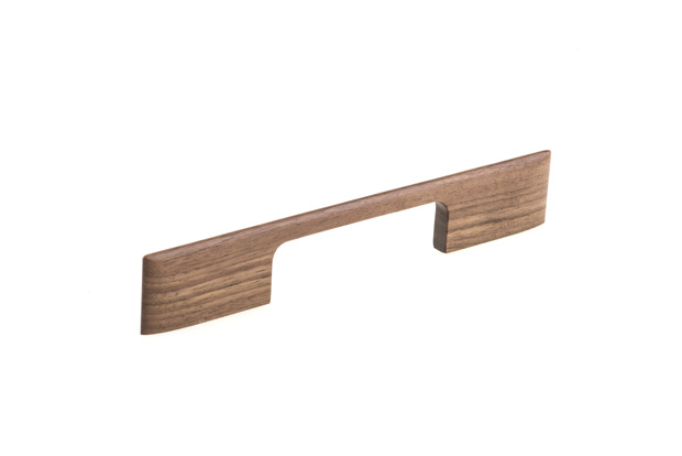 Contemporary wood pull in walnut