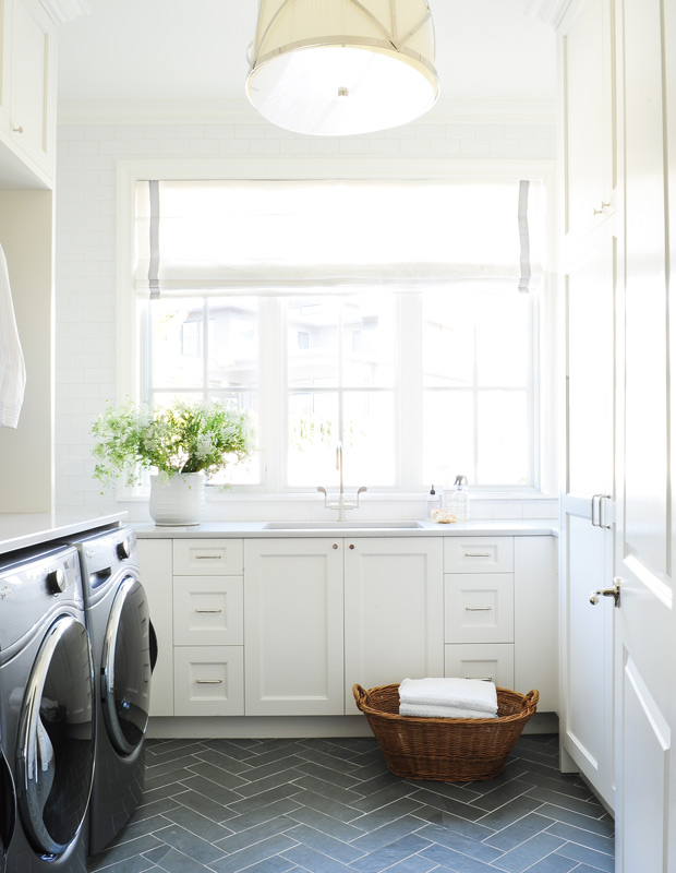 Luxe laundry room with ample natural light