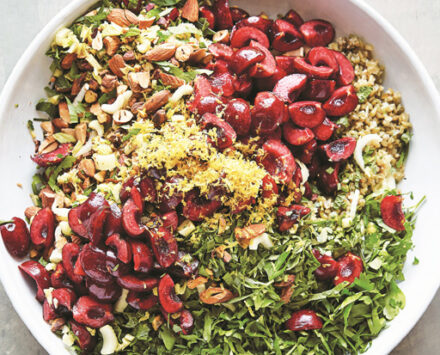 Cherry, herb and freekeh tabule
