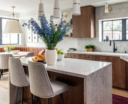 kitchen with wood cabinets