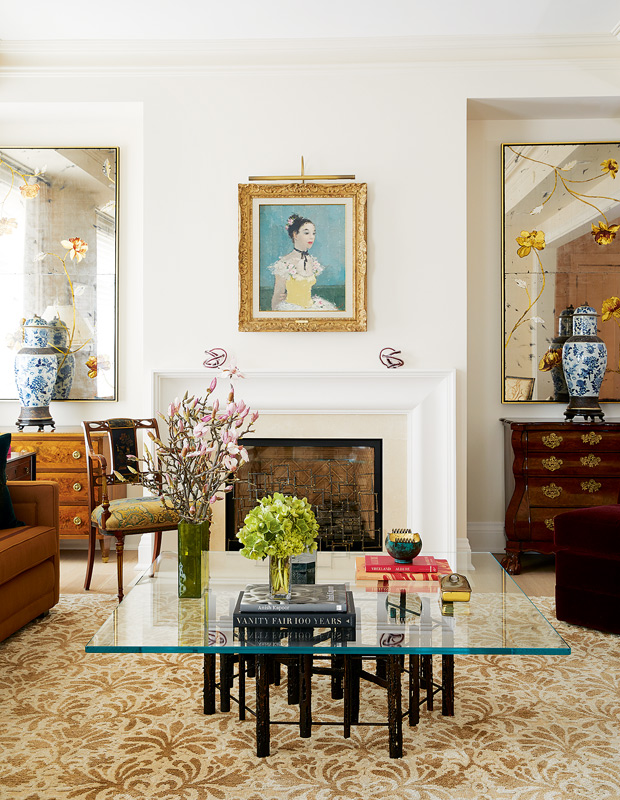 Colette Van Den Thillart condo living room with an artisanal rug
