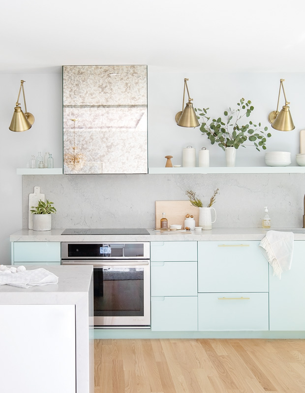Summer color trends fresh mint cabinets