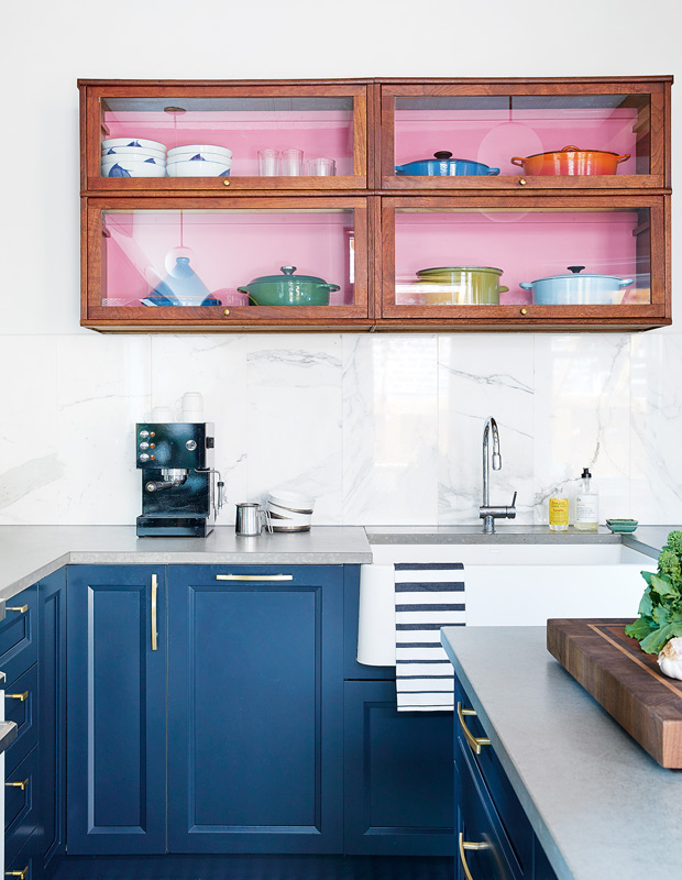 Summer color trends shocking pink cabinets