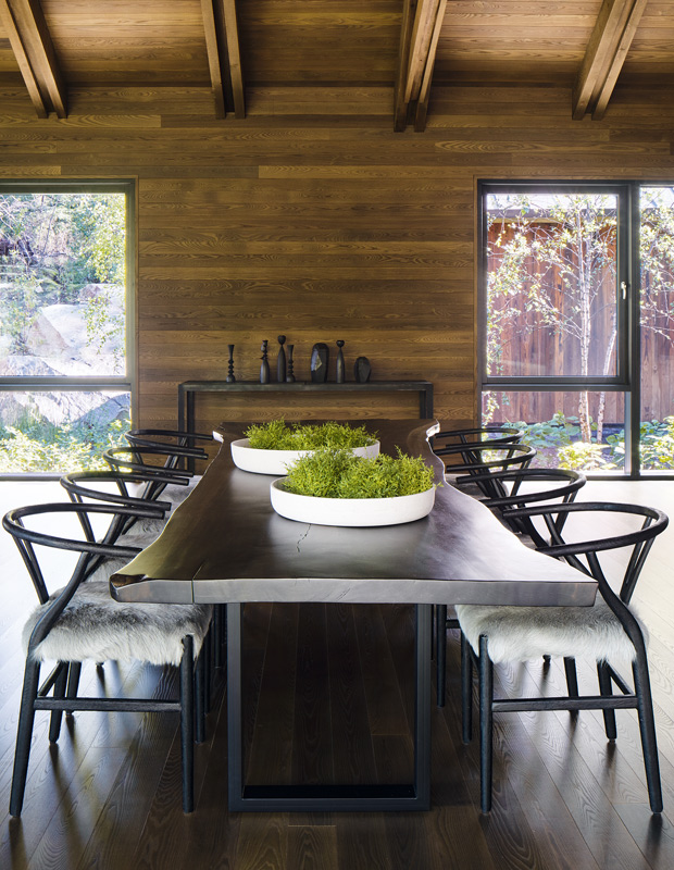 contemporary, nature-inspired cottage dining room