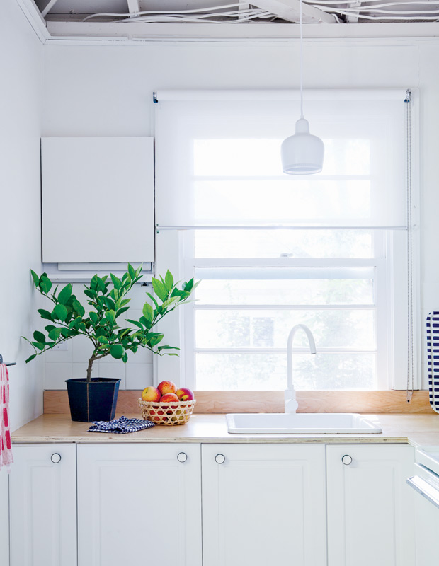 Mjolk Shop country home kitchen with roll blinds and natural light