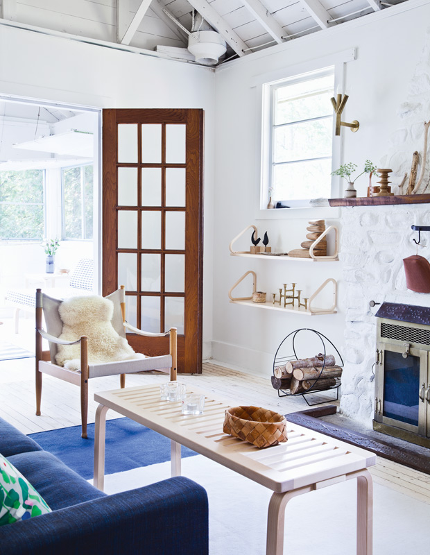 Mjolk Shop country home living room with oak French doors