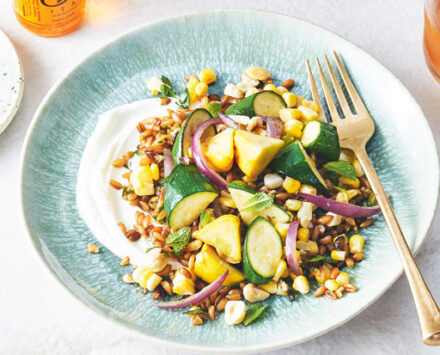 Toasted Farro With Corn & Summer Squash