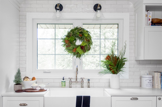 kitchens dressed up for the holidays lush greenery