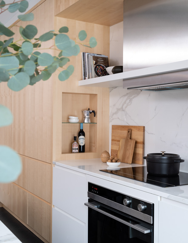 modern scandi kitchen a recessed niche stores essentials