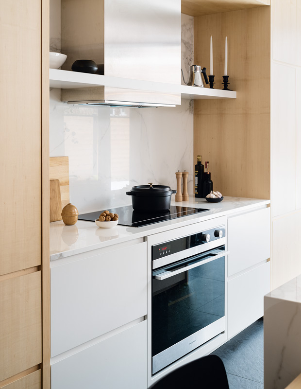 modern scandi kitchen white lower cabinets
