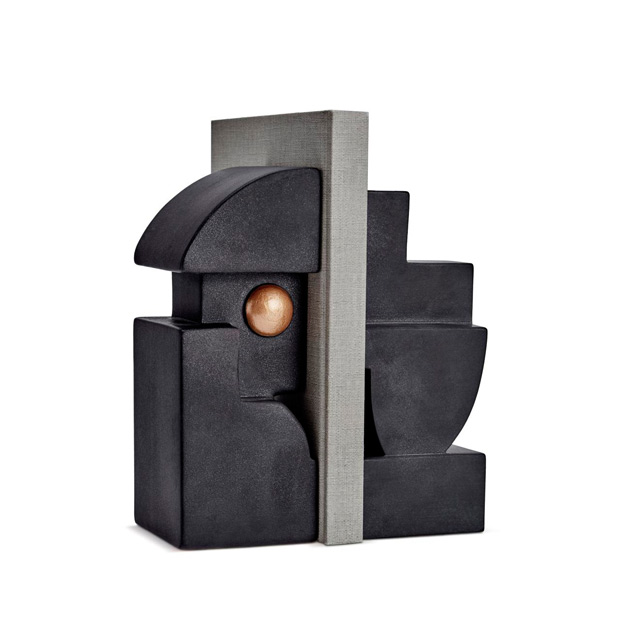 sculptural accents cubisme bookend one and two by earthenware