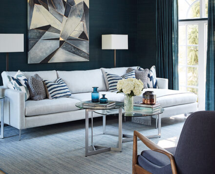 blue bedroom inspiration from designer Brian Gluckstein