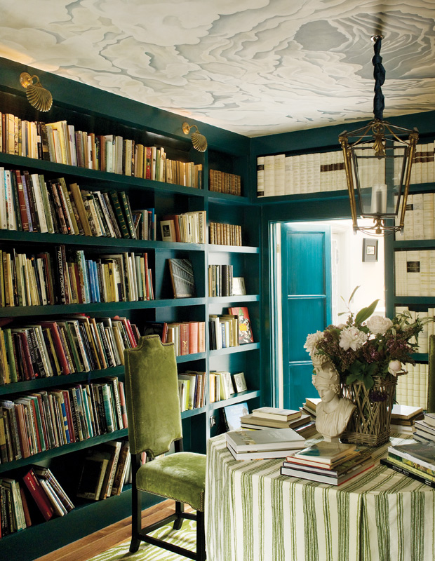 Colette van den Thillart best spaces library with turquoise walls