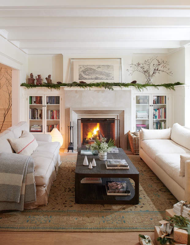 natural christmas home living room