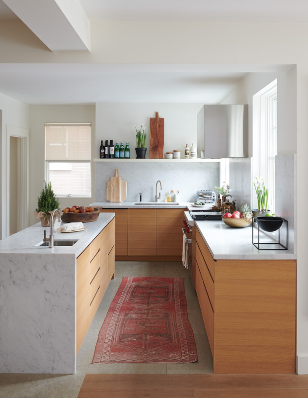 natural christmas home mid-century modern kitchen