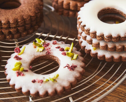 Gingerbread with Rosewater Cream Cheese Glaze