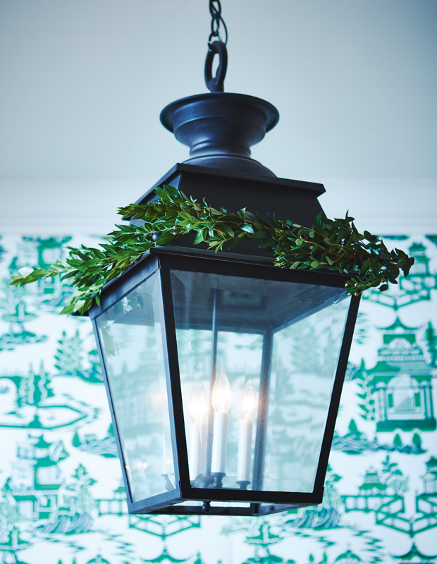 natural greenery holiday decorating lantern