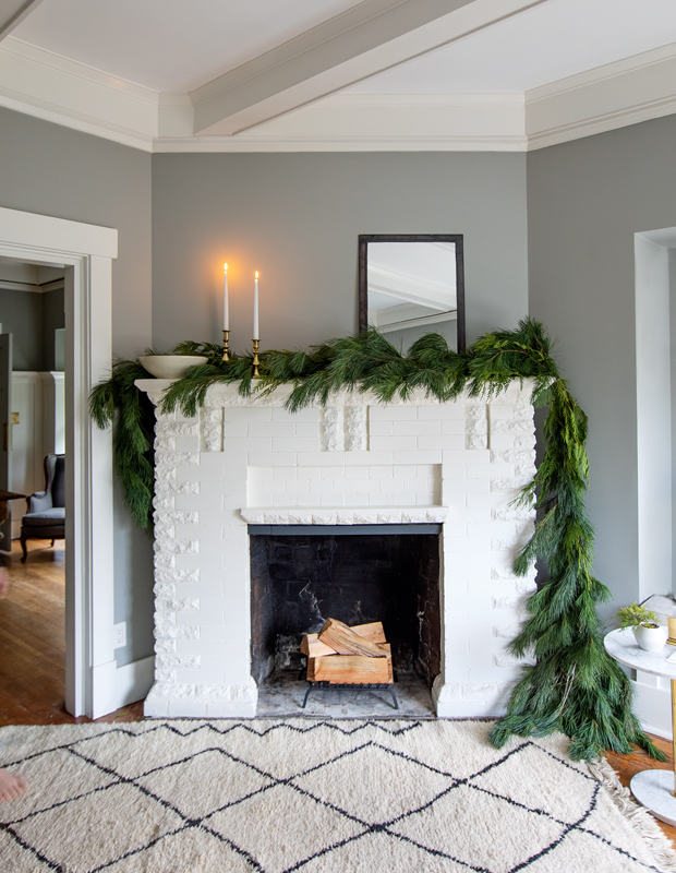 arts and crafts holiday home fireplace