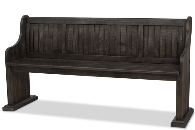 A brown wooden bench