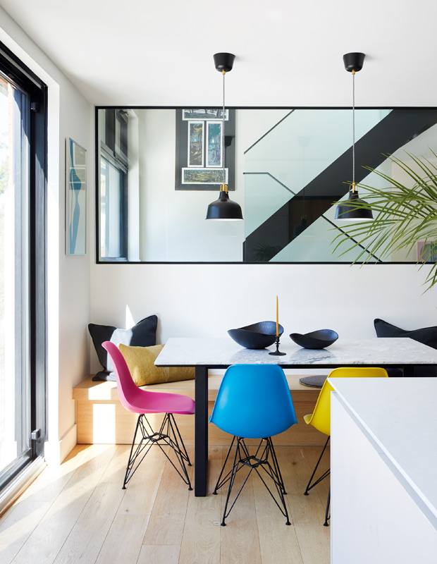 cozy breakfast nooks breezy banquette with colorful seats