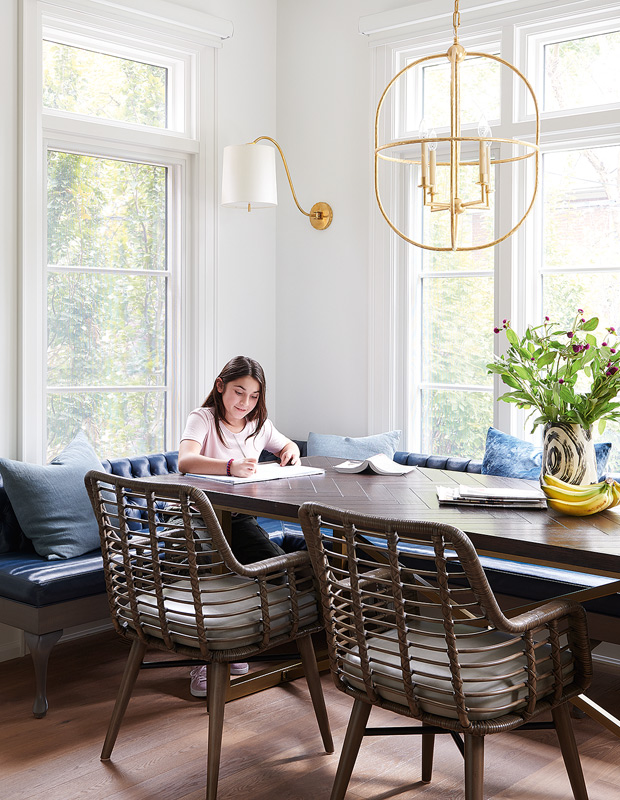 cozy breakfast nooks bright and airy corner with little girl doing homework