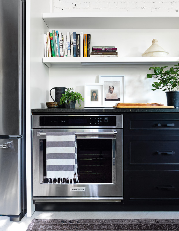 high-contrast kitchen hardworking appliances