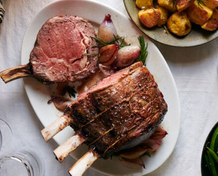 Oven-Roasted Lamb on a plate.