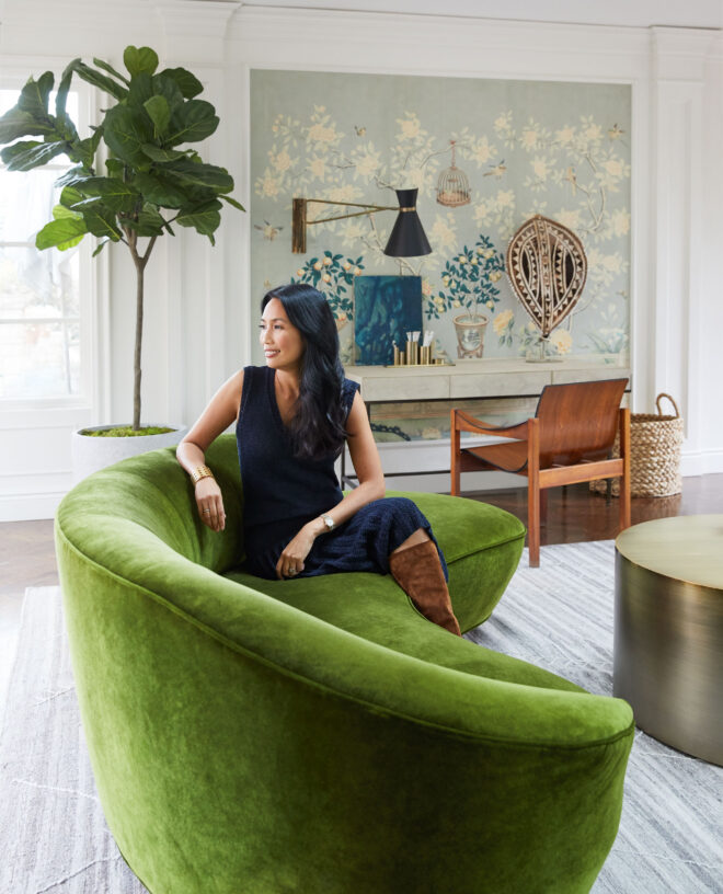 color trend green curved sofa