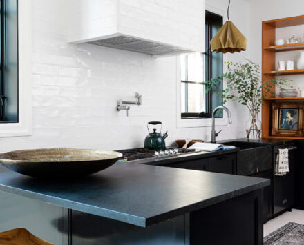 high-contrast kitchen