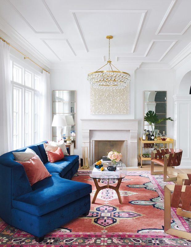 global style French-meets-California living room