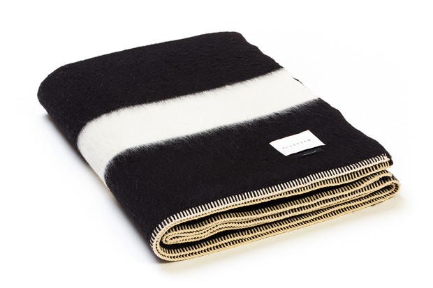 blacksaw sustainable alpaca blankets black and white folded