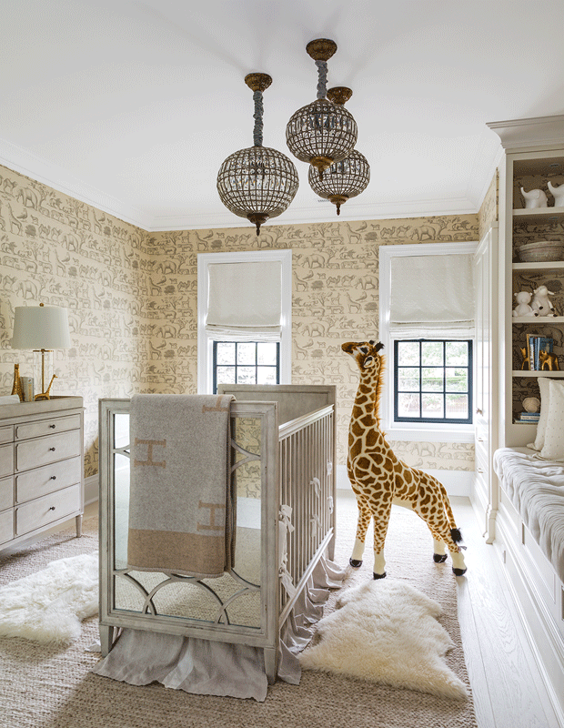 kids' bedroom makeover nursery with global style and plush giraffe