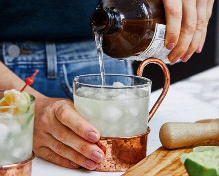 Chef Abbey Sharpe making a Kombucha Moscow Mule