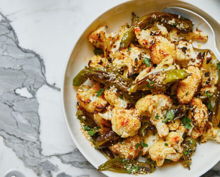 Charred Cauliflower & Shishito Peppers