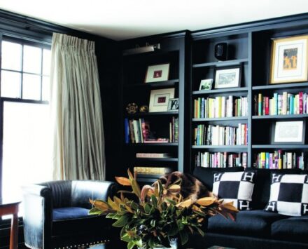 ask a designer living-dining room with built-ins