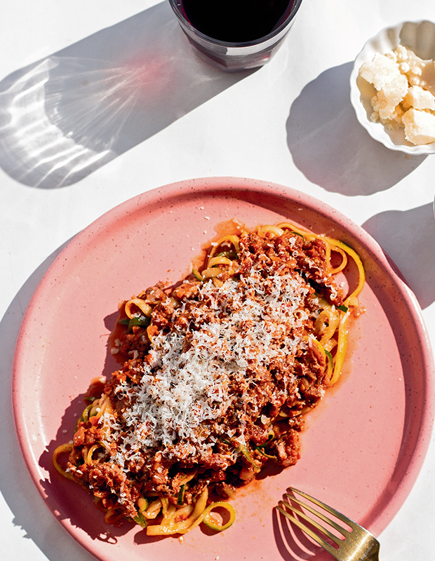 Coconut Bolognese with Zucchini Noodles