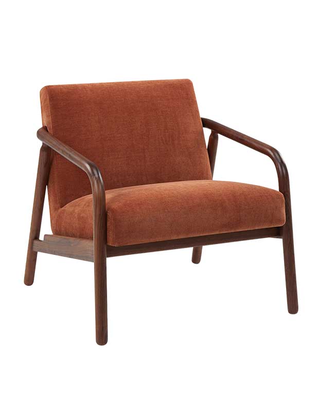 an orange lounge chair. bold home accents