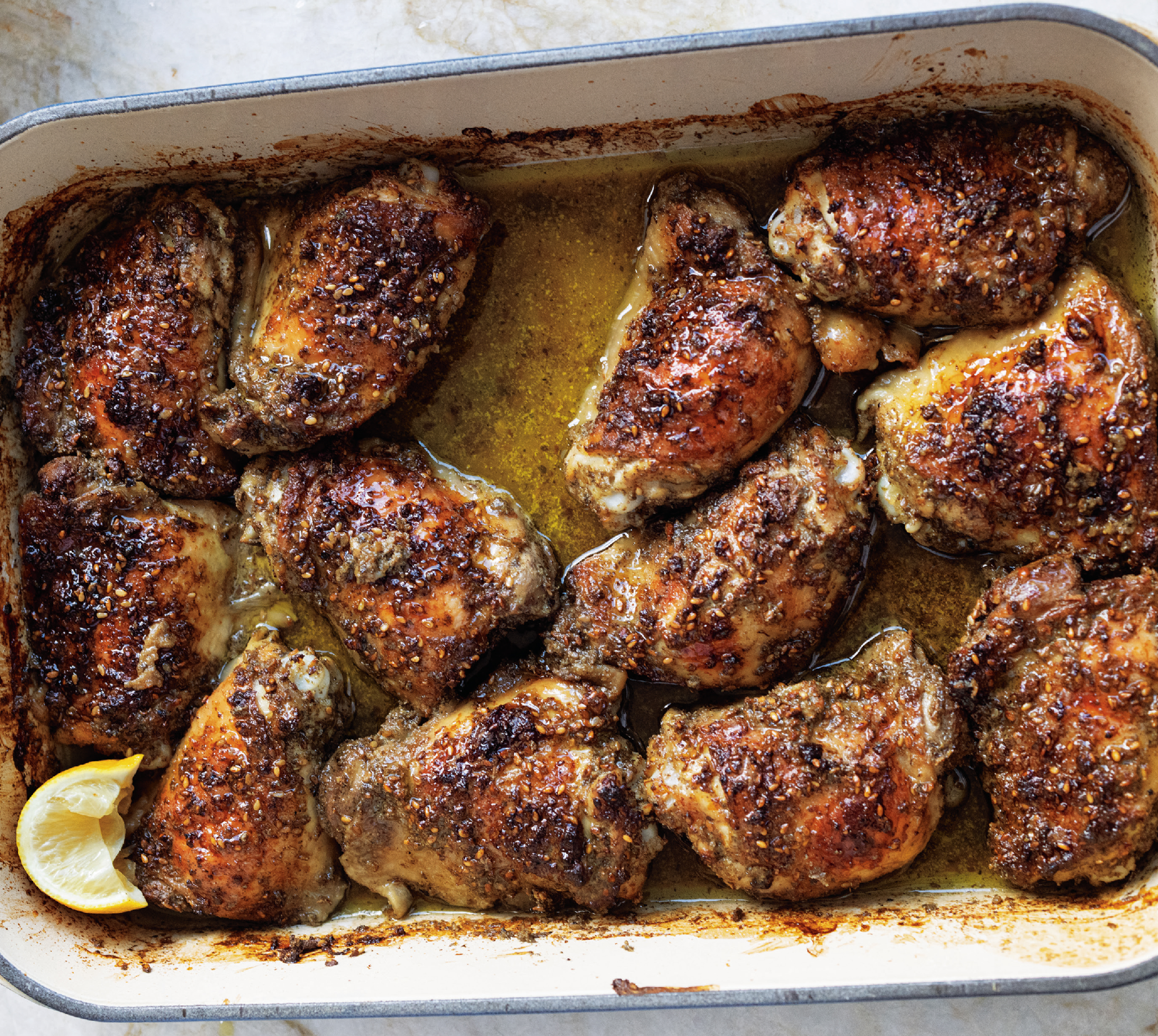 Baked Chicken Thighs with Yogurt and Za’atar